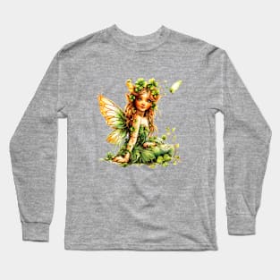 St. Patricks Day Fairy Shamrocks Butterfly Saint Patricks Day Long Sleeve T-Shirt